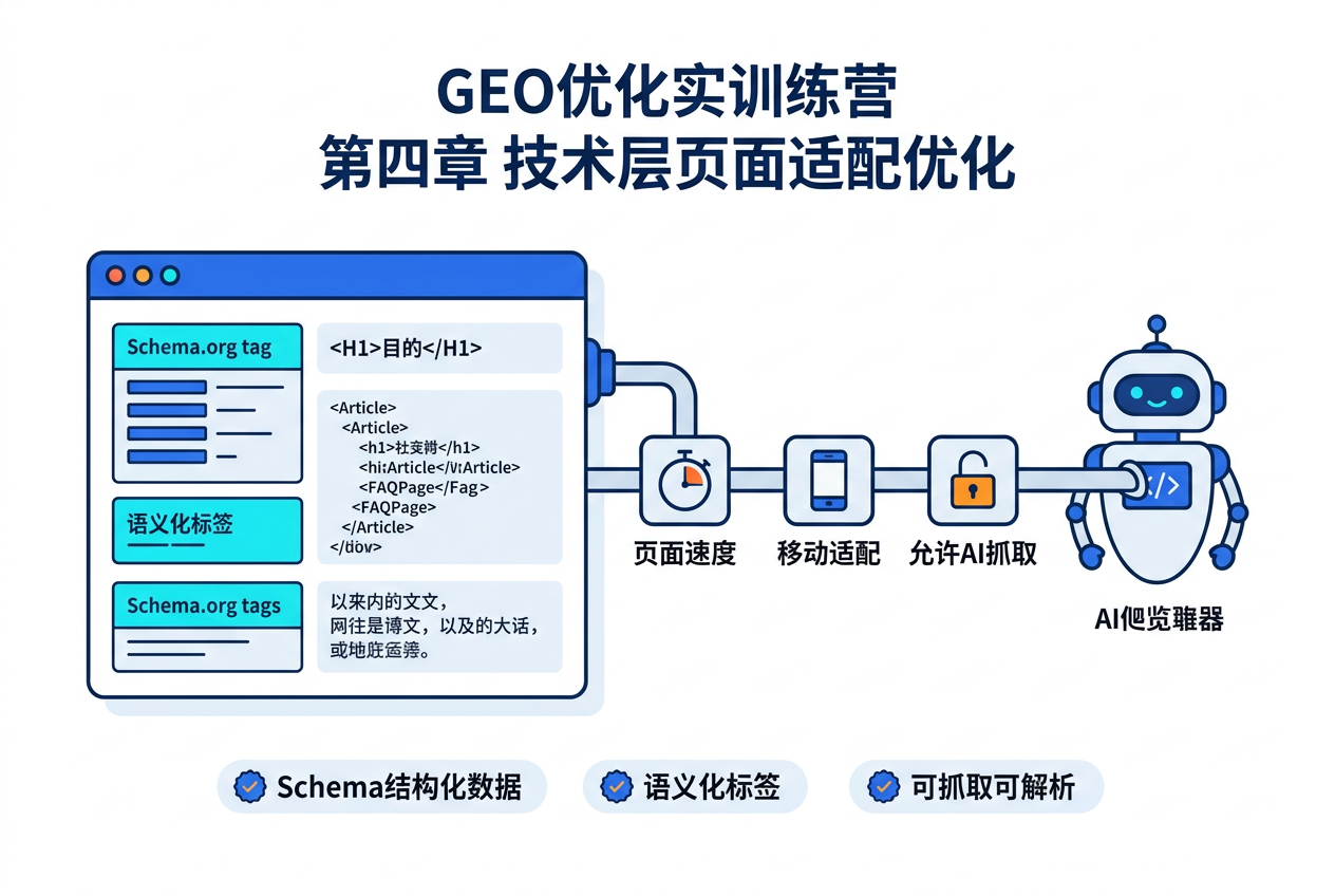 GEO 技术配置与结构化数据：Schema、语义 HTML 与抓取友好改造